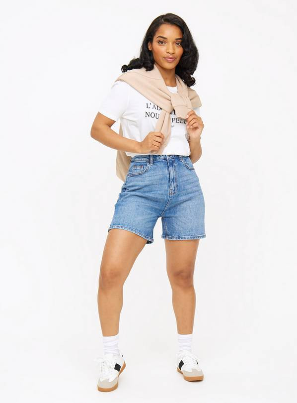 Buy Mid Wash Denim Mom Shorts 14 | Shorts | Tu | Tu Clothing