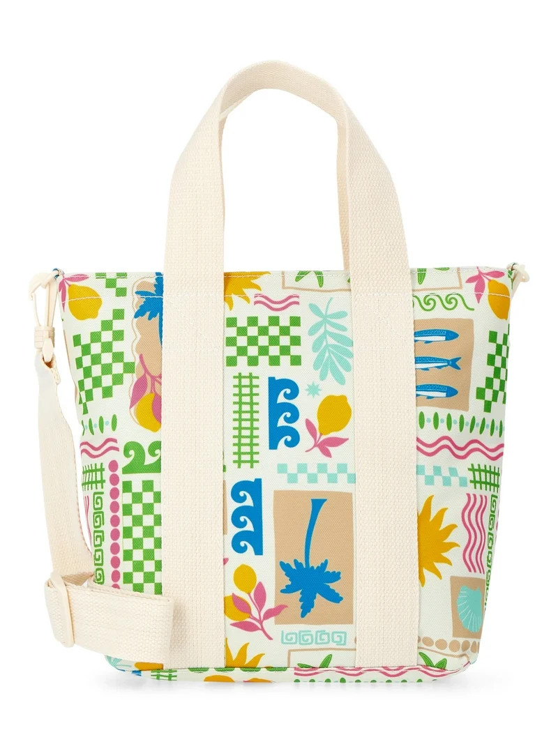 No Boundaries Women's Beach Insulated Mini Tote Bag, Multi Coastal | Walmart (US)