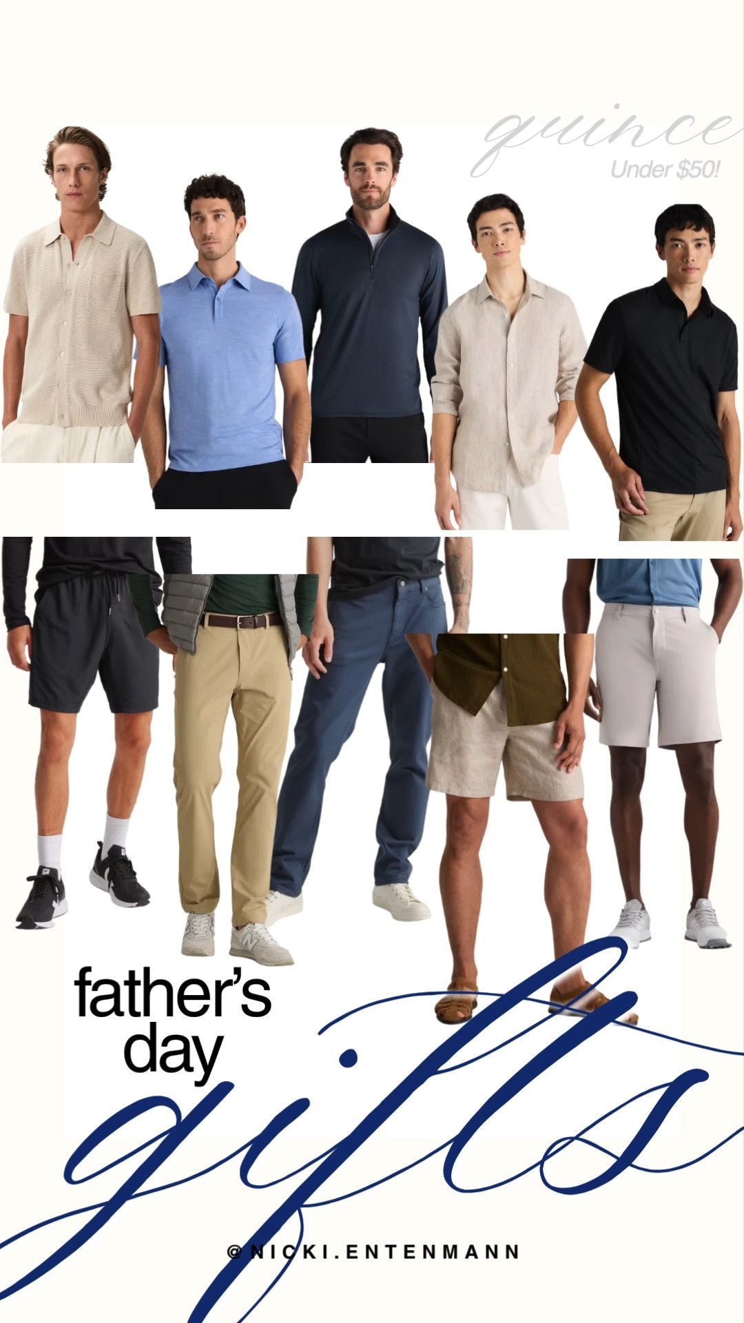 Discover amazing Father's Day gifts from Quince that will elevate his wardrobe all for under $50. This curated selection includes lightweight linen button downs, textured knit polos, classic performance polos, and cozy quarter zip pullovers perfect for layering. Complete his look with versatile bottoms, featuring comfortable athletic shorts, casual drawstring linen shorts, and tailored five pocket chinos in timeless neutrals.

#quince #onequince #fathersday #fathersdaygifts #giftideasfordad #mensstyle #casualwear #budgetfinds #giftguide #happyfathersday 

 #LTKootd #LTKSaleAlert #LTKMens
