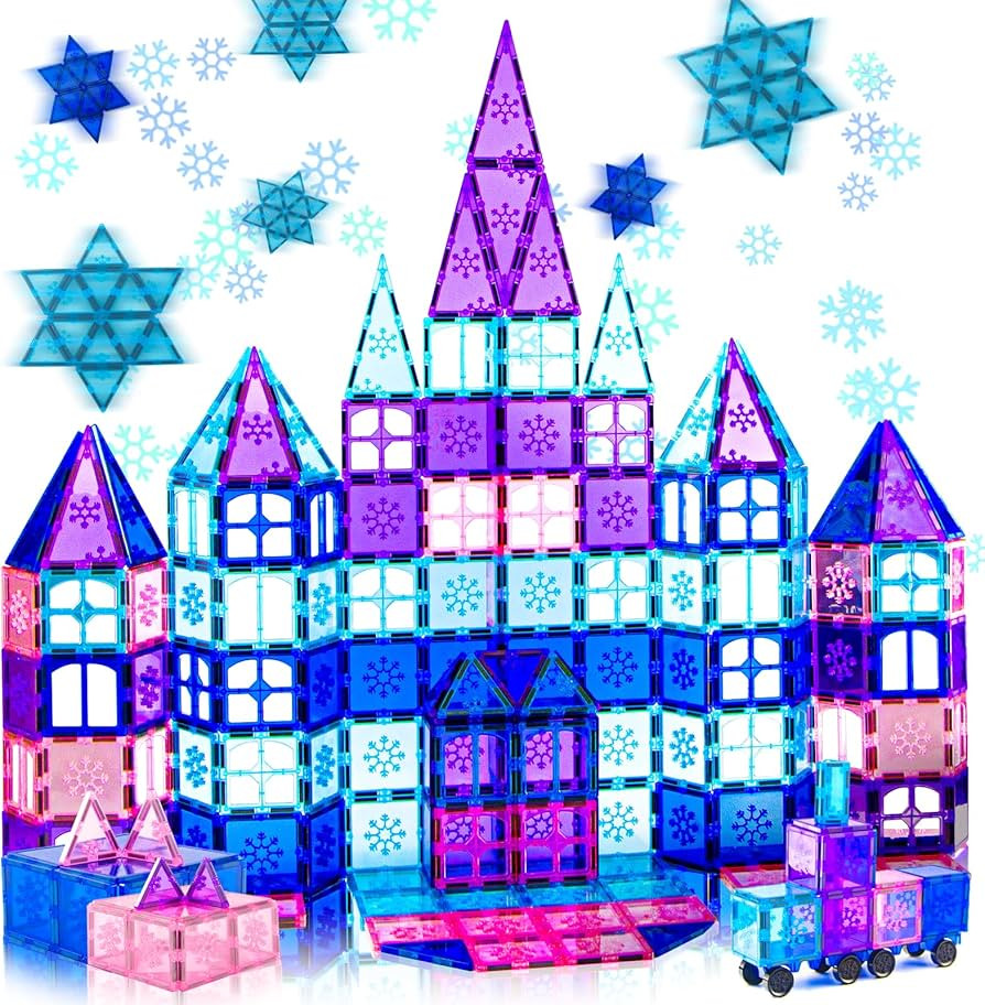 Magnetic Tiles 100 PCS, Magnetic Building Blocks, Frozen Toys for Girls Boys, 3D Learning Toddler... | Amazon (UK)