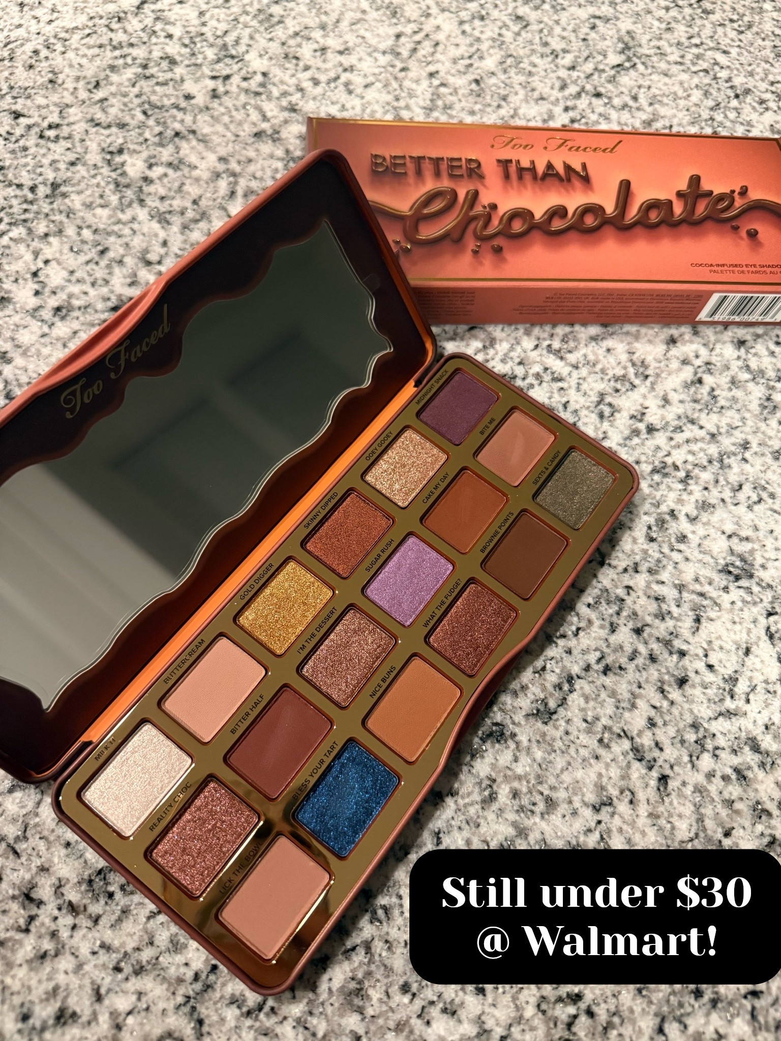 Too Faced Better than Chocolate eyeshadow palette still under $30 from Walmart 😍

@Walmart beauty finds fall makeup glitter affordable pigmented original best

#LTKBeauty