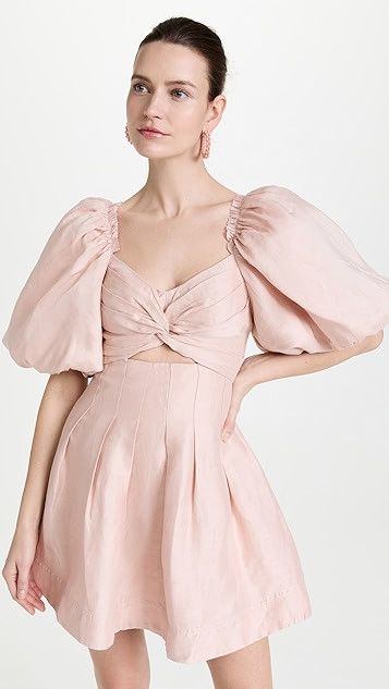 Dusk Knot Puff Sleeve Mini Dress | Shopbop