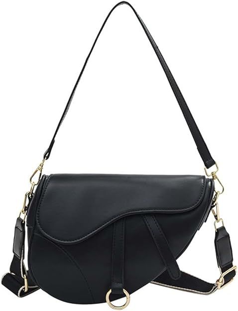 PURFANREE Women Trendy Small Clutch Purse Saddle Shoulder Bag Underarm Handbag Satchel HandBag Cr... | Amazon (US)
