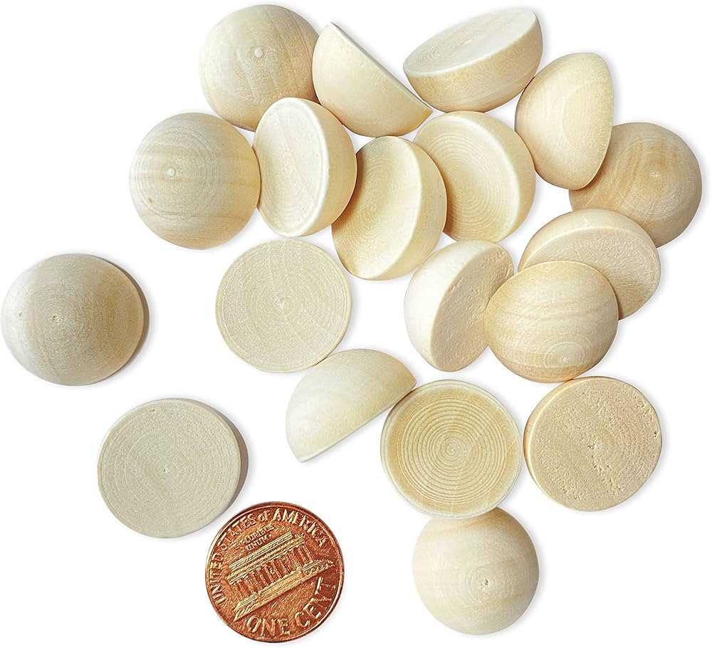 300 Pieces 3/4 Inch (0.75") Wood Split Balls Half Round Wooden Beads Unfinished Wood Half Sphere ... | Amazon (US)