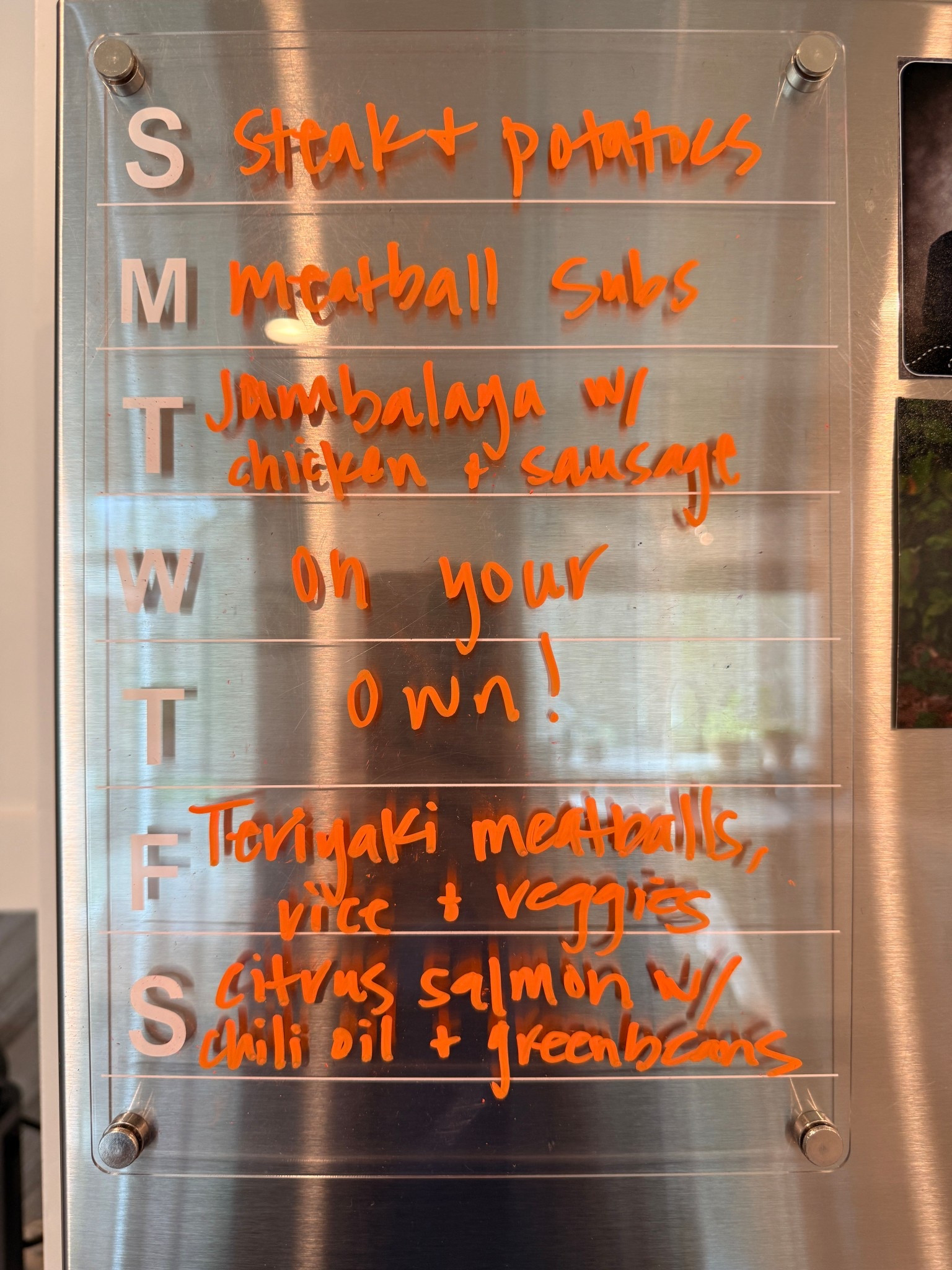 Aesthetic acrylic magnetic menu  planning board for your fridge. Kitchen memo board. 

#LTKHome