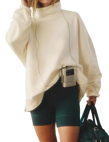 Women’s Oversized Sweatshirts Mockneck Sweatshirt Turtleneck Tops Loose Drop Shoulder Long Slee... | Amazon (US)