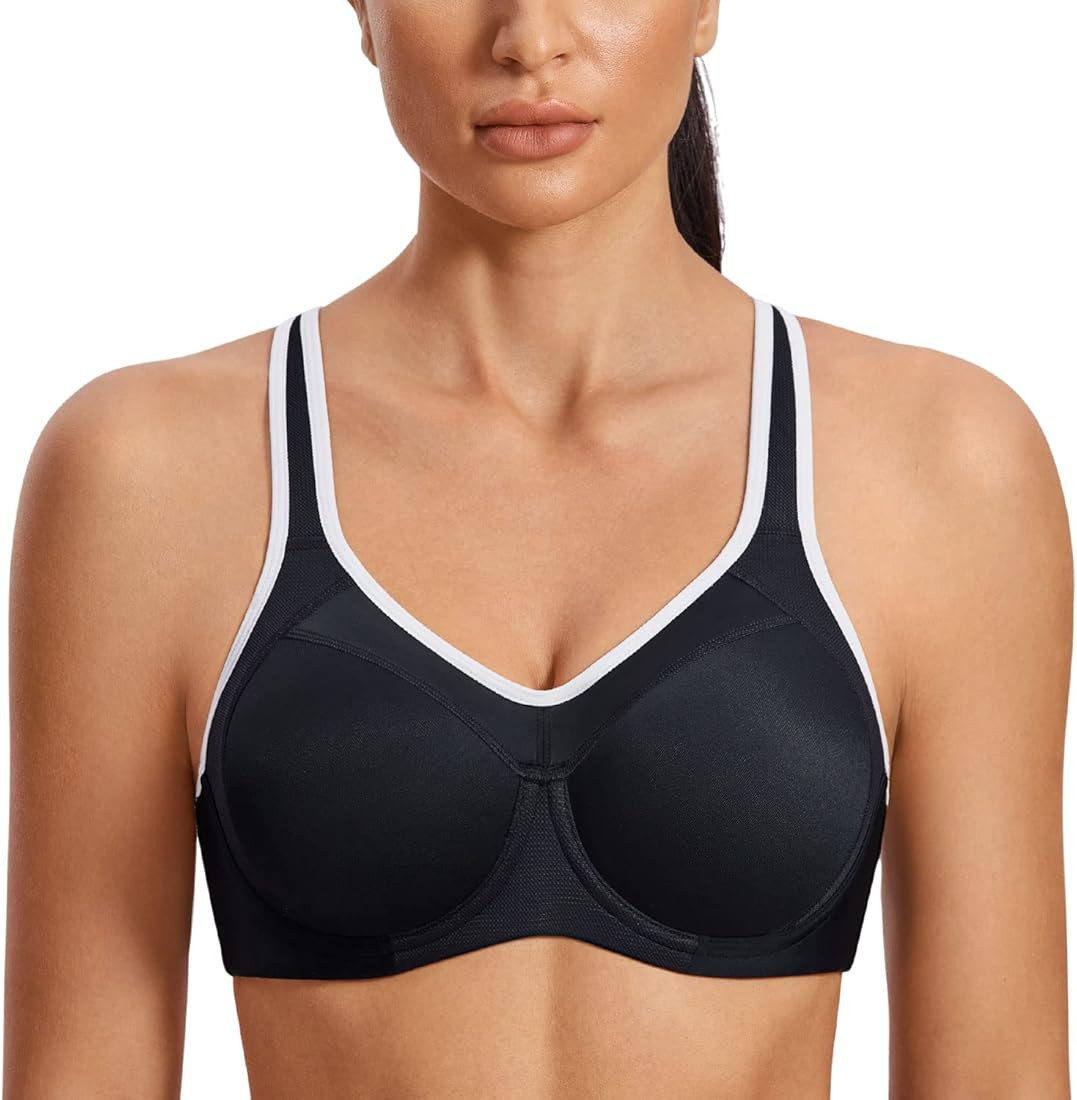 SYROKAN Women's Full Support Racerback Lightly Lined Underwire Sports Bra | Amazon (UK)