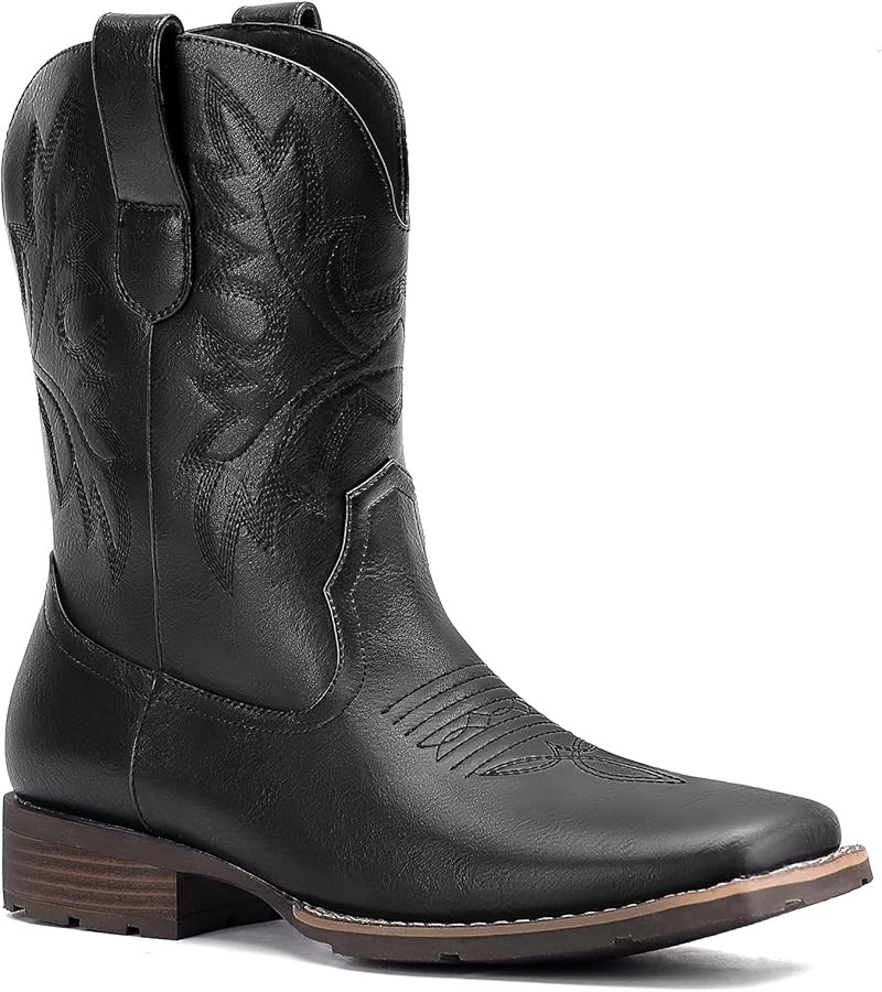 Lumeheel Cowboy Boots for Men - Western Men's Boots with Classic Embroidered, Slip on Square Toe ... | Amazon (US)