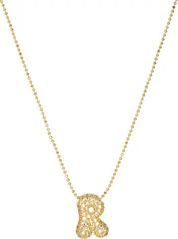 MARLYN SCHIFF Pavé Bubble Initial Pendant Necklace | Nordstrom | Nordstrom