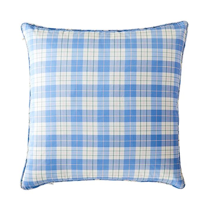 Porcelain Plaid in Silk Throw Pillow | Caitlin Wilson | Caitlin Wilson Design