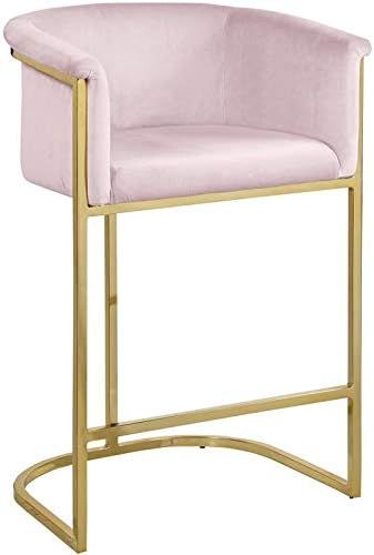Meridian Furniture Donatella Collection Modern | Contemporary Velvet Upholstered Counter Height S... | Amazon (US)