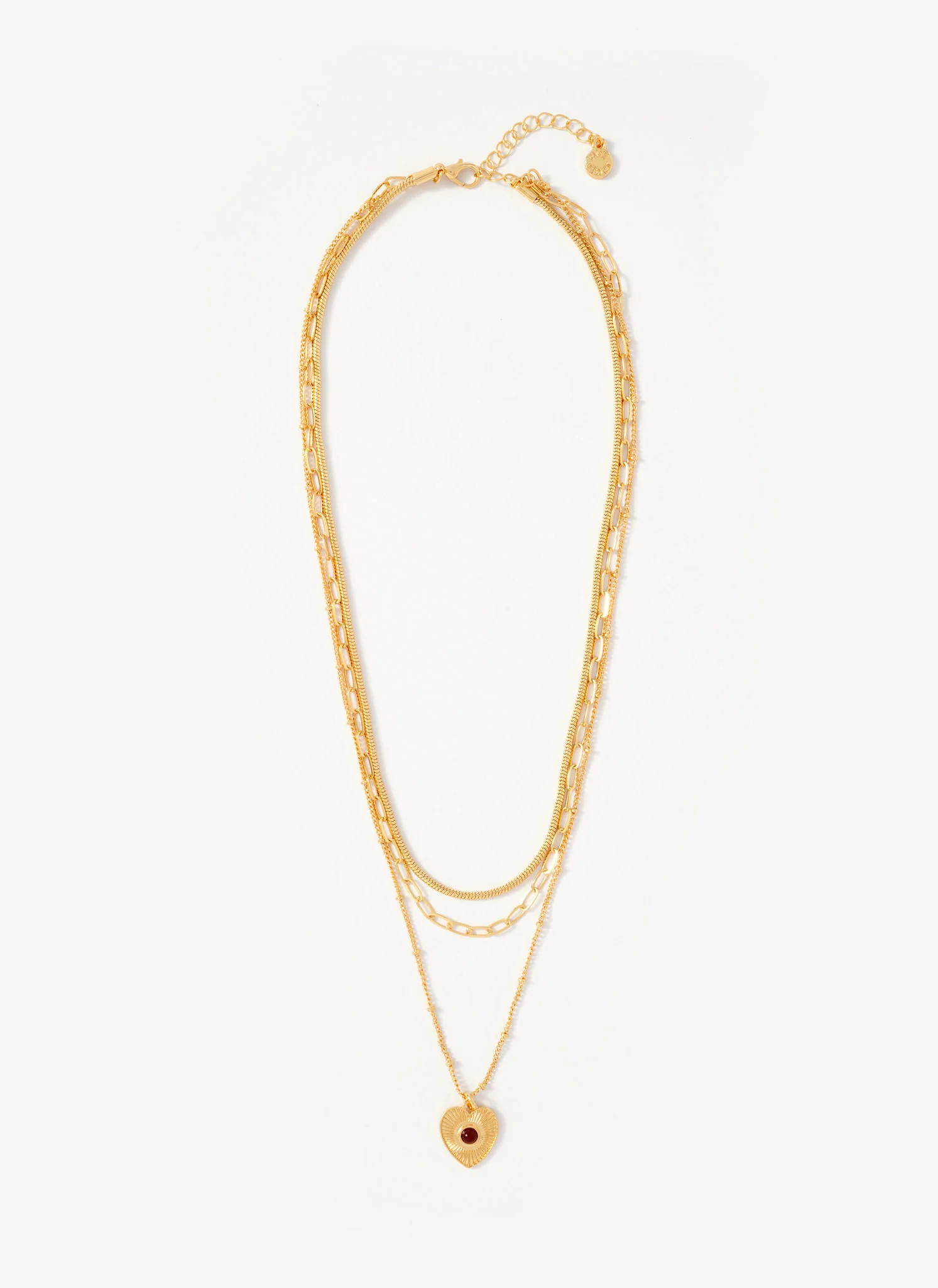 Gold Tone Layered Heart Necklace | Mint Velvet - US
