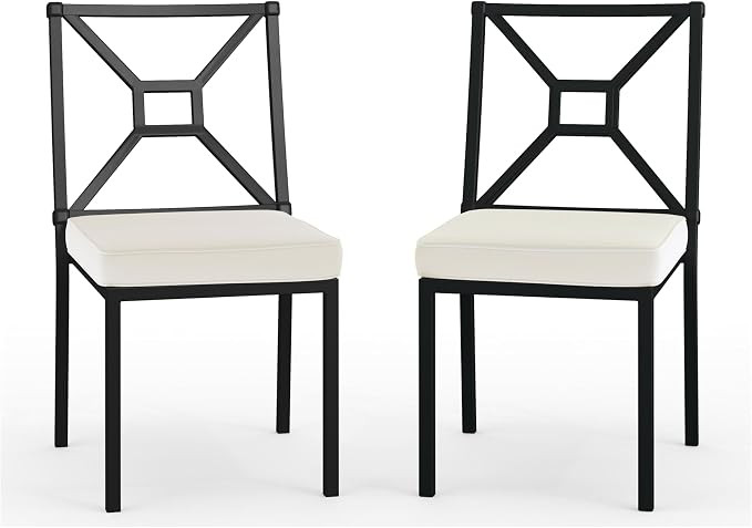 Amazon.com : Martha Stewart Lily Pond All-Weather Stackable Patio Chairs with Elevated Backrest D... | Amazon (US)