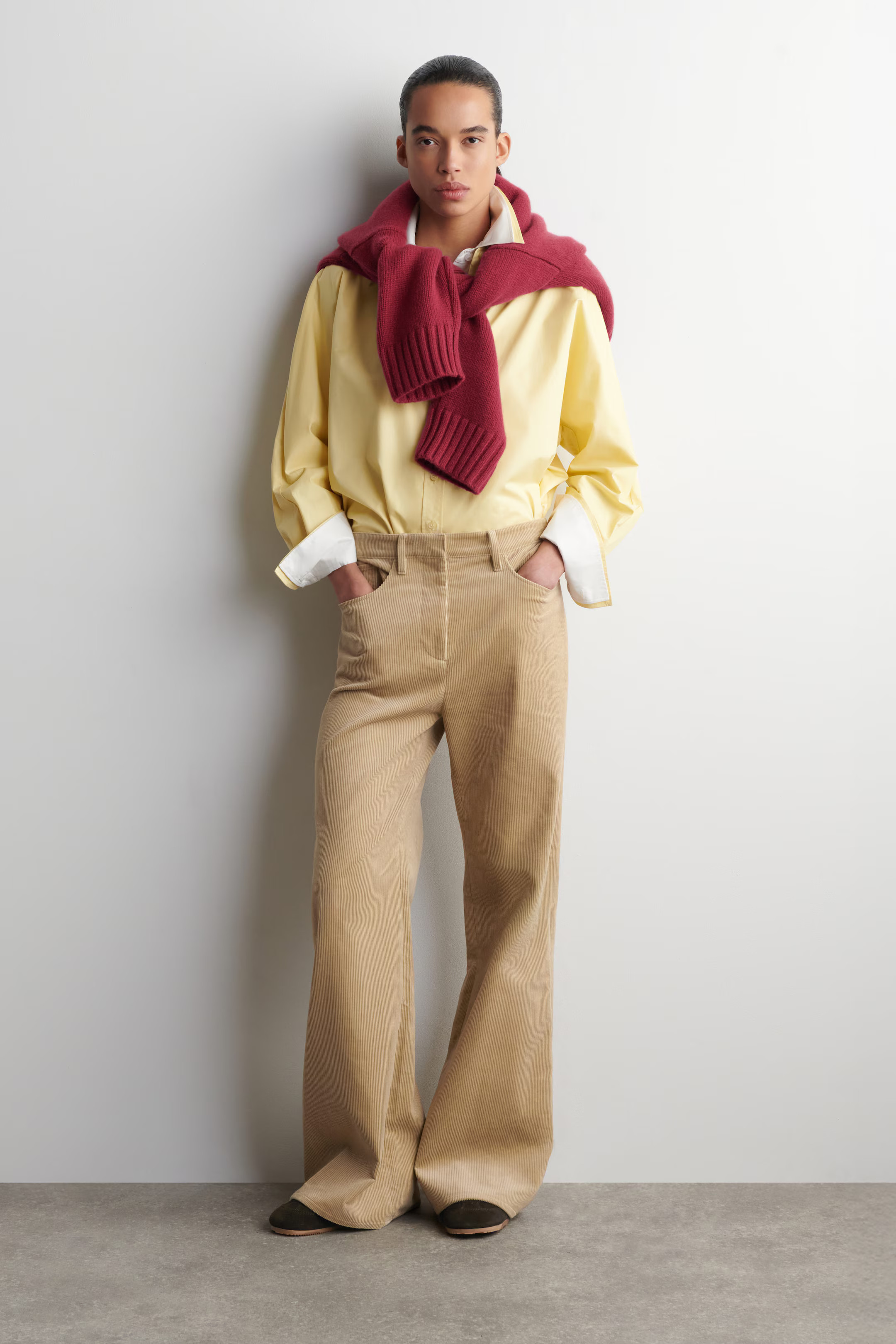 CORDUROY STRAIGHT-LEG PANTS - BEIGE | COS US | COS (US)