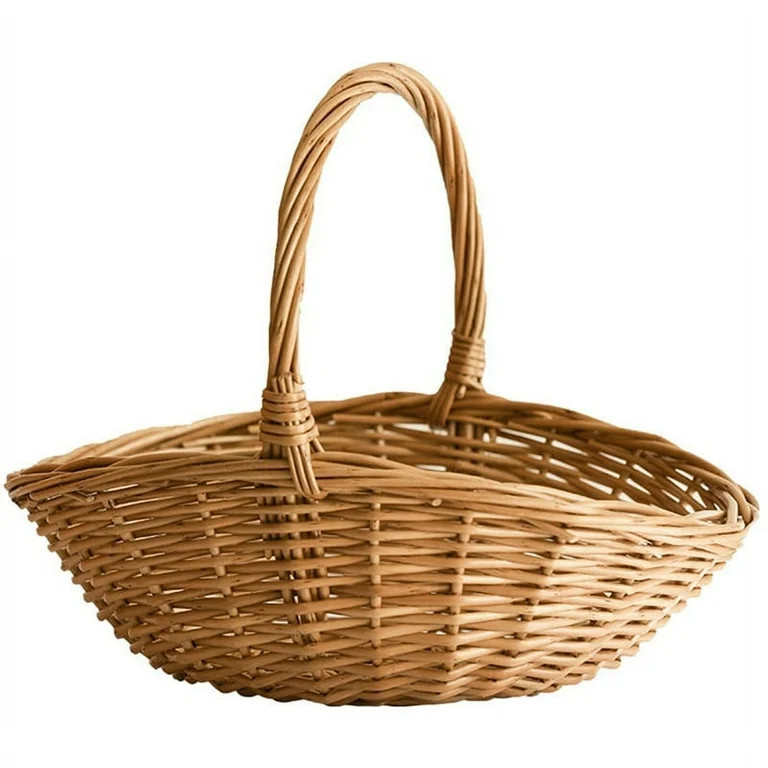 Wicker Basket with Handle, Wicker Shopping Basket, Gift Hamper Basket, Picnic Baskets, Kitchen St... | Walmart (US)