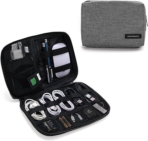 BAGSMART Electronic Organizer Small Travel Cable Organizer Bag for Hard Drives, Cables, USB, SD C... | Amazon (US)
