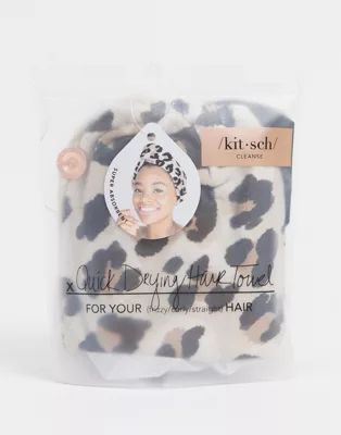Kitsch Microfiber Hair Towel - Leopard | ASOS (Global)