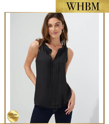 White House Black Market • Outlet WHBM Pleated Split-Neck Shell

#LTKstyletip #LTKsalealert #LTKworkwear