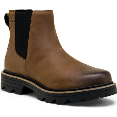 SOREL Revel Road Waterproof Chelsea Boot in Tobacco/Black at Nordstrom, Size 5 | Nordstrom
