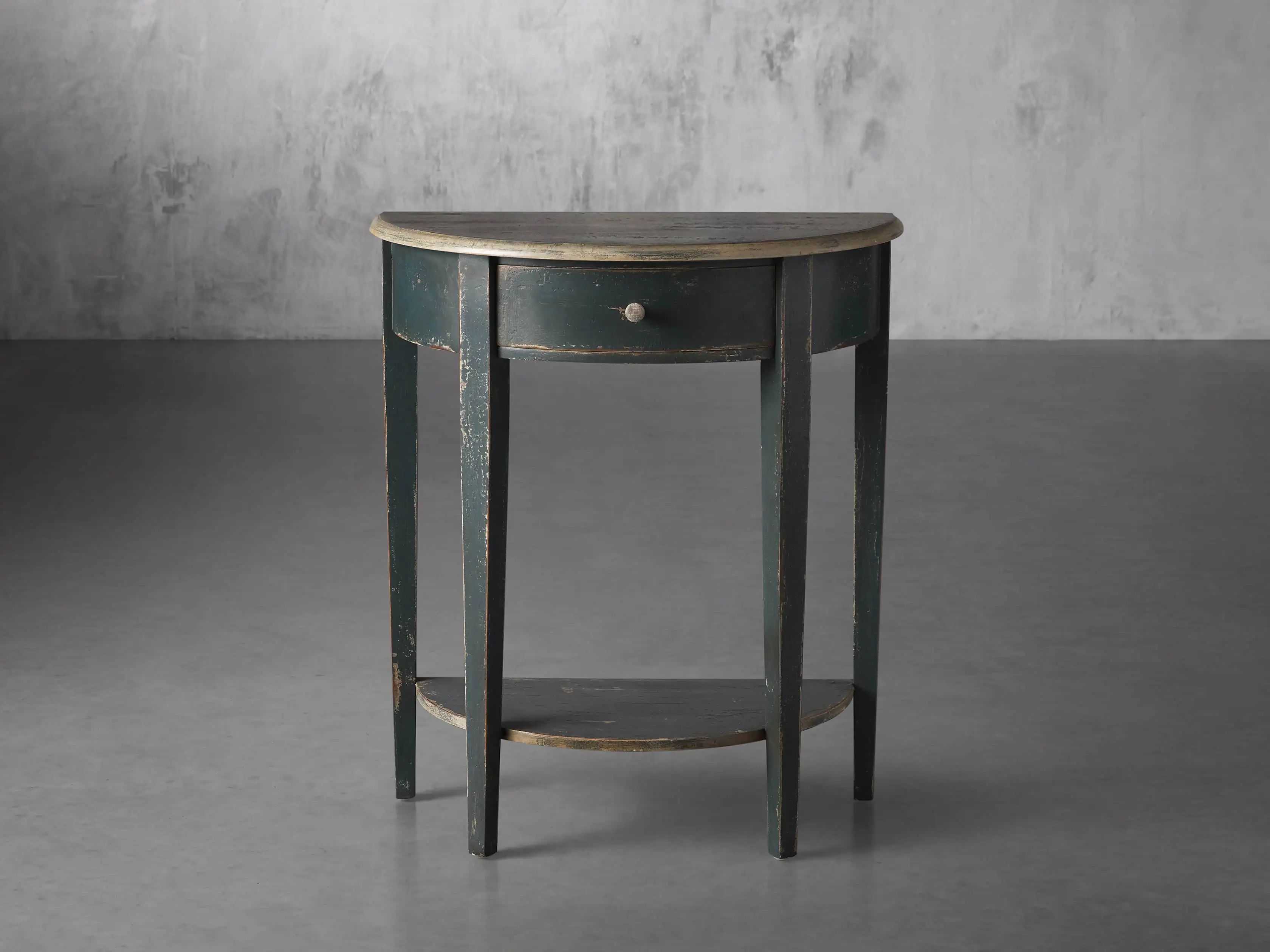Amalfi 24.5"" Demilune Side Table in Blue Grigio | Arhaus
