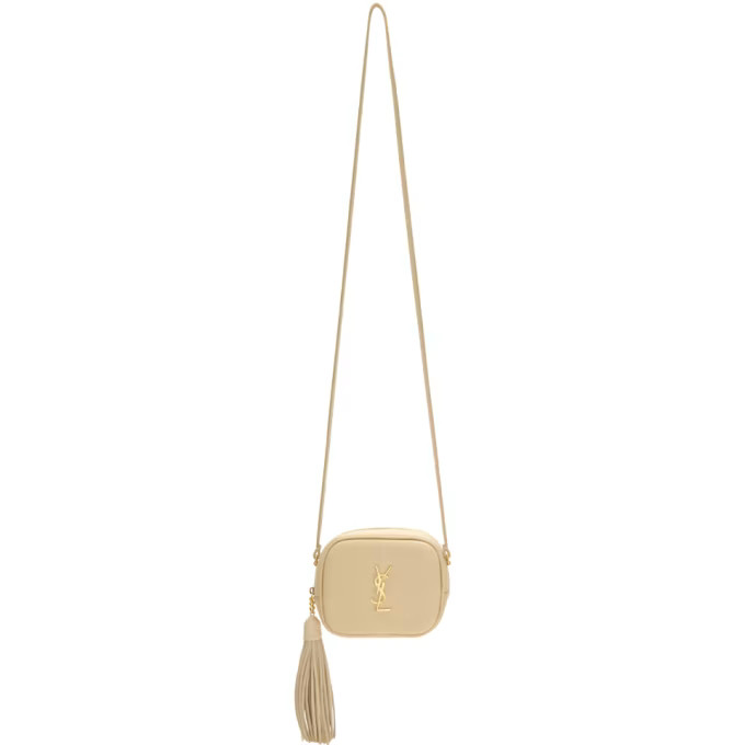 Saint Laurent - Beige Monogram Blogger Bag | SSENSE 