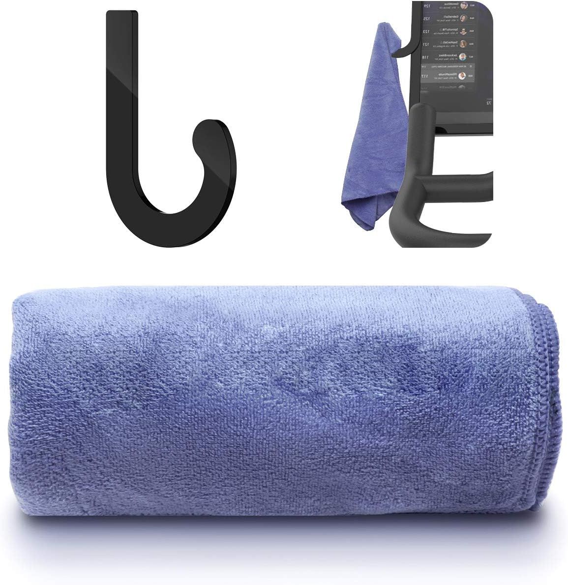 Towel Rack Hanger Hook + Microfiber Sport Towel Set for Peloton Bike (Grey) | Amazon (US)