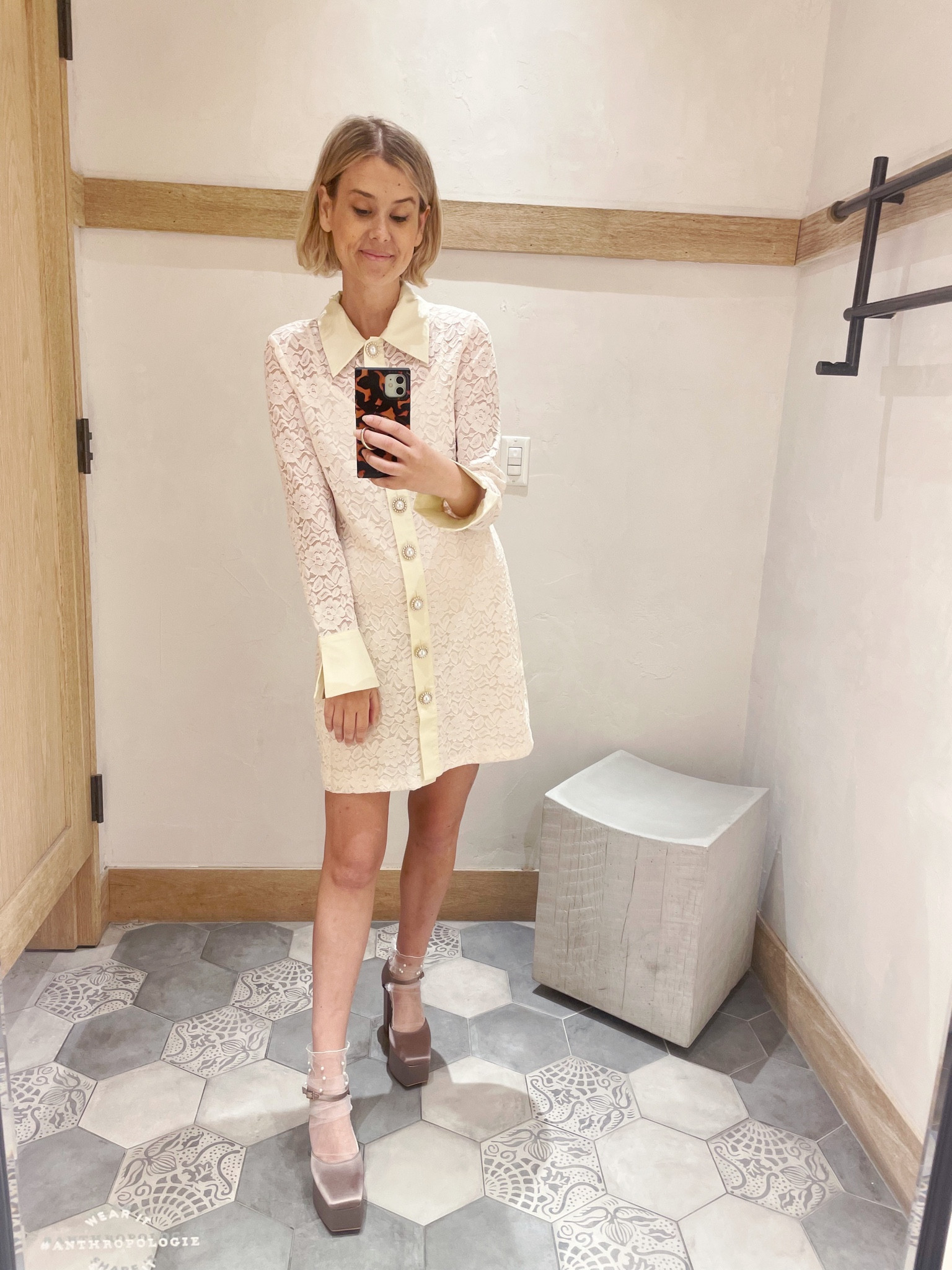 I think if you look close enough you can see my name written all over this dress 🧐😂 

I love the lace and pearl details of the dress paired back to the shirt dress. 

I adore it styled with my Mary Jane platforms and pearl socks but, it would also be gorgeous paired back to combat boots! 

How would you style it? 

#LTKstyletip #LTKfit #LTKSeasonal