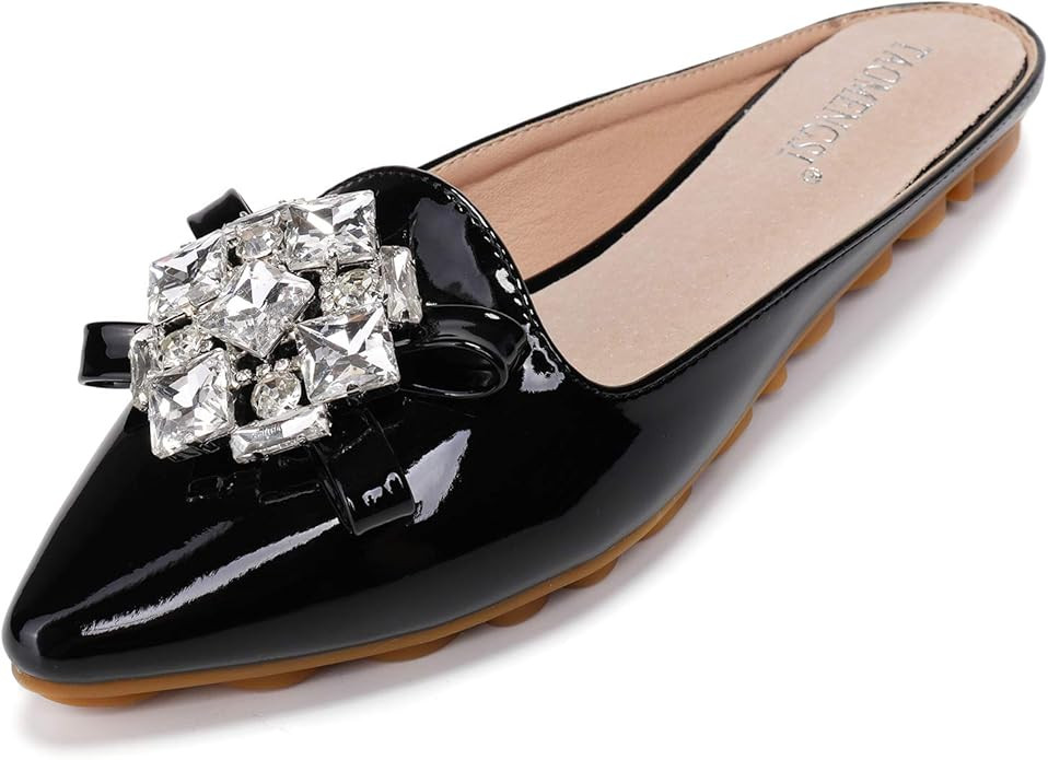 VYKF Mules for Women Flats Comfortable Slip on Backless Loafers Closed Toe Slides Women's Pointed... | Amazon (US)