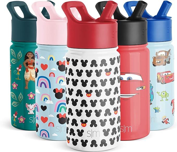 Simple Modern 14oz Disney Summit Kids Water Bottle Thermos with Straw Lid - Dishwasher Safe Vacuu... | Amazon (US)
