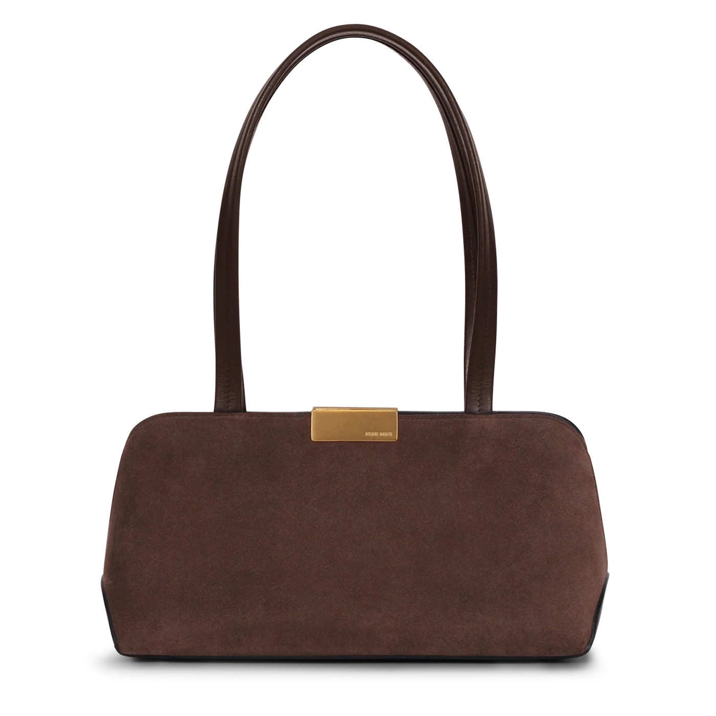 Passy East West Bag - Chocolate Suede Leather | ATELIERS AUGUSTE