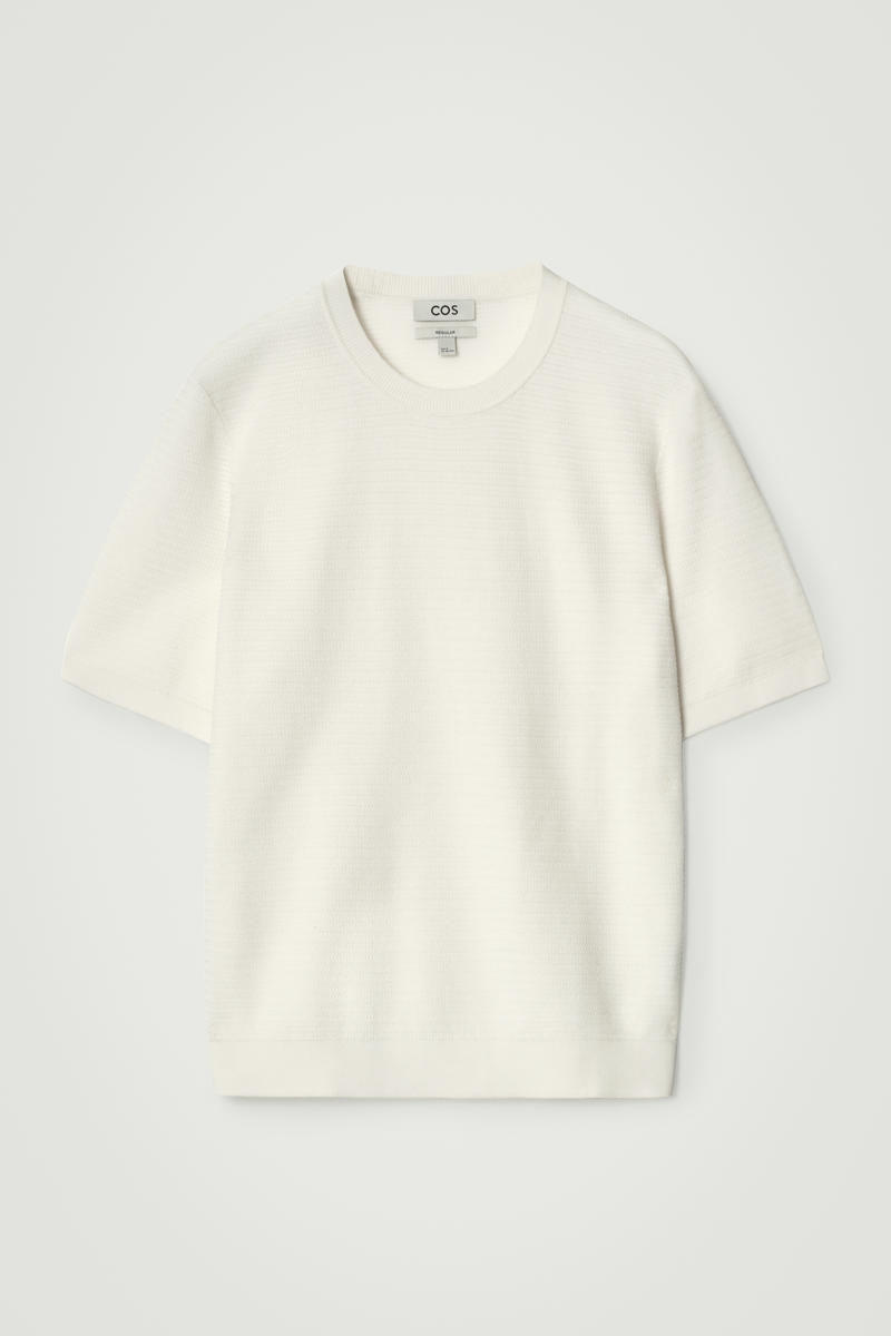 Textured Knitted Cotton T-Shirt | COS (US)