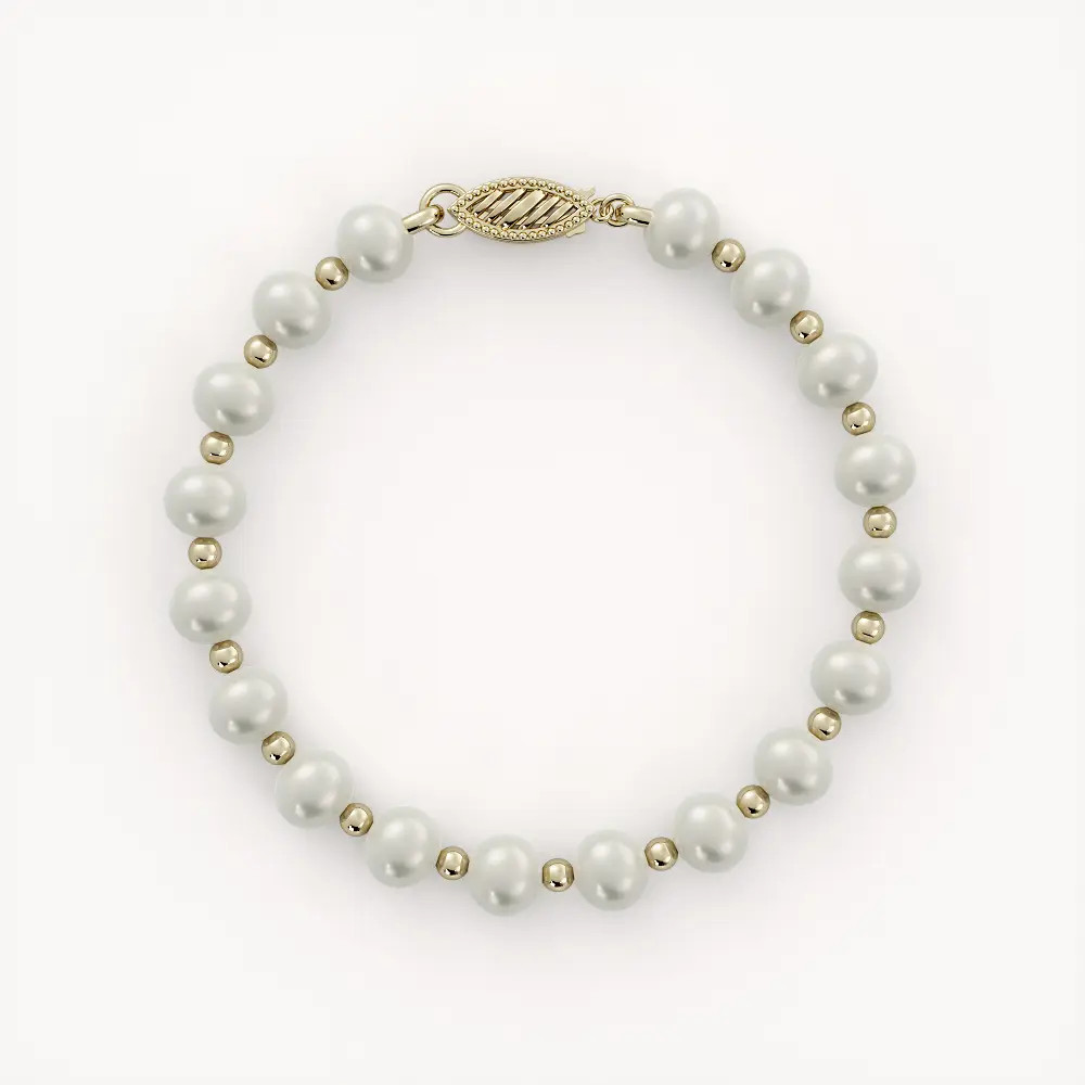 Rita Pearl & Gold Bracelet | Olive Ave Jewelry
