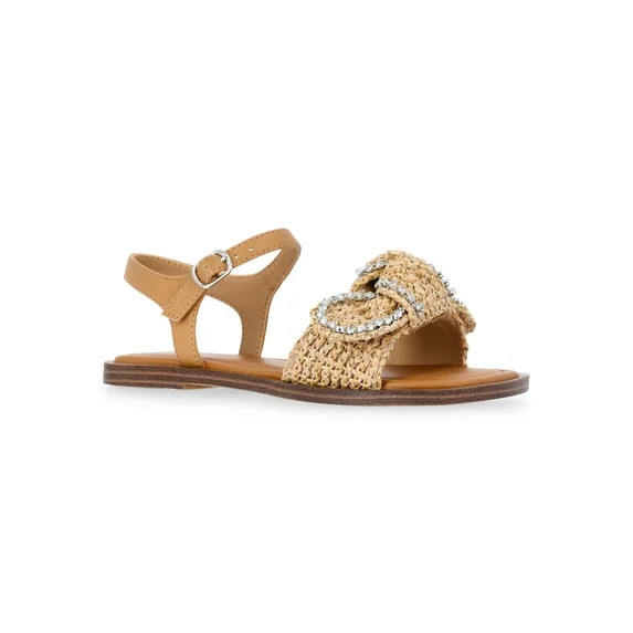 Wonder Nation Baby and Toddler Girls Raffia Knot Sandals | Walmart (US)