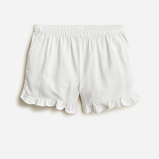 Girls' ruffle pull-on short in soft chino | J. Crew US