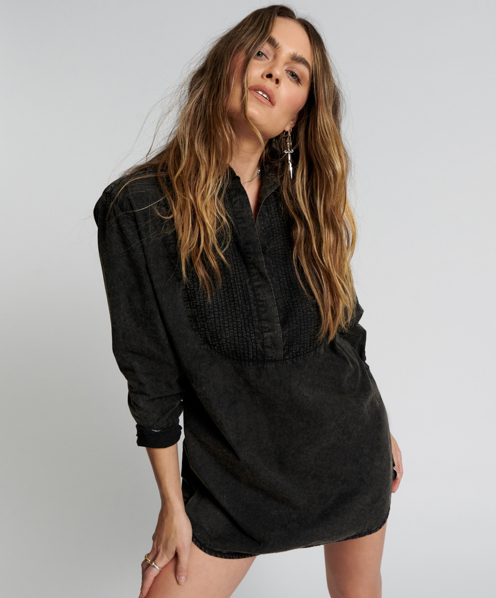 BLACKOUT TUXEDO SHIRT DRESS | OneTeaspoon