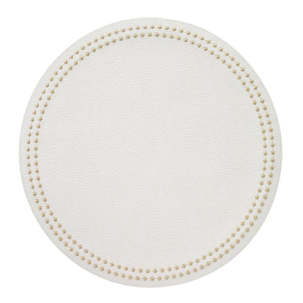 Bodrum Pearls Placemat - Antique White & Gold - Set of 4 | Alchemy Fine Home