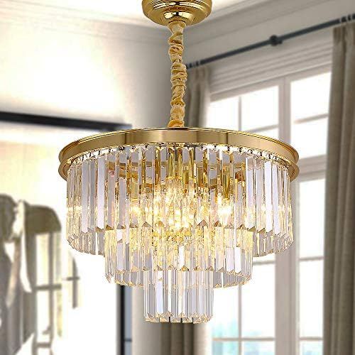 MEELIGHTING Crystal Gold Modern Chandeliers Lights 3-Tier Luxurious Pendant Ceiling Light Chandel... | Amazon (US)