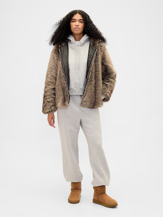 Faux Fur Relaxed Zip Hoodie | Gap (US)