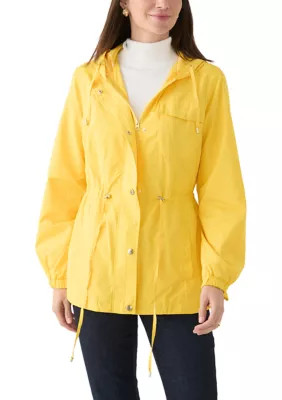 Kim Rogers Women's Long Sleeve Hooded Anorak Jacket, Yellow, XXL | Belk