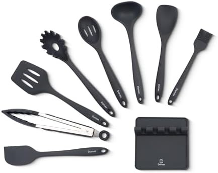 DOMEZ Kit 9 Utensílios para Cozinha Silicone Antiaderente Alimentos Colher, Espátula Pão Duro,... | Amazon (BR)