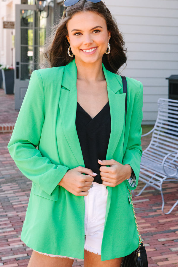 Own It Kelly Green Blazer | The Mint Julep Boutique