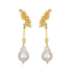 Charmion Pearl Drop Earrings | Sequin