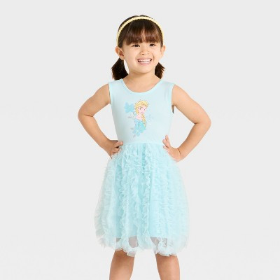 Toddler Girls' Disney Frozen Elsa Tulle Ballerina Dress - Blue 4T | Target