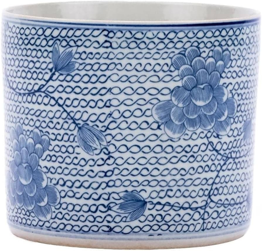 Unknown1 Blue White Chain Orchid Pot Porcelain | Amazon (US)