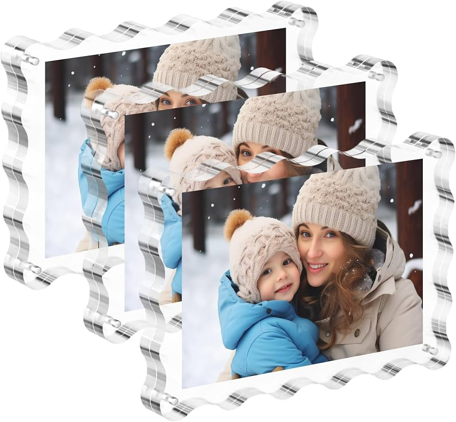 MEMORIO 3 Pack Acrylic Picture Frame: 4x6inch Magnetic Picture Frames, Double Sided Magnet Frames... | Amazon (US)