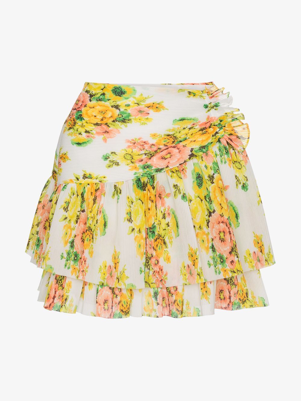 Zimmermann Floral pleated mini skirt | Browns Fashion