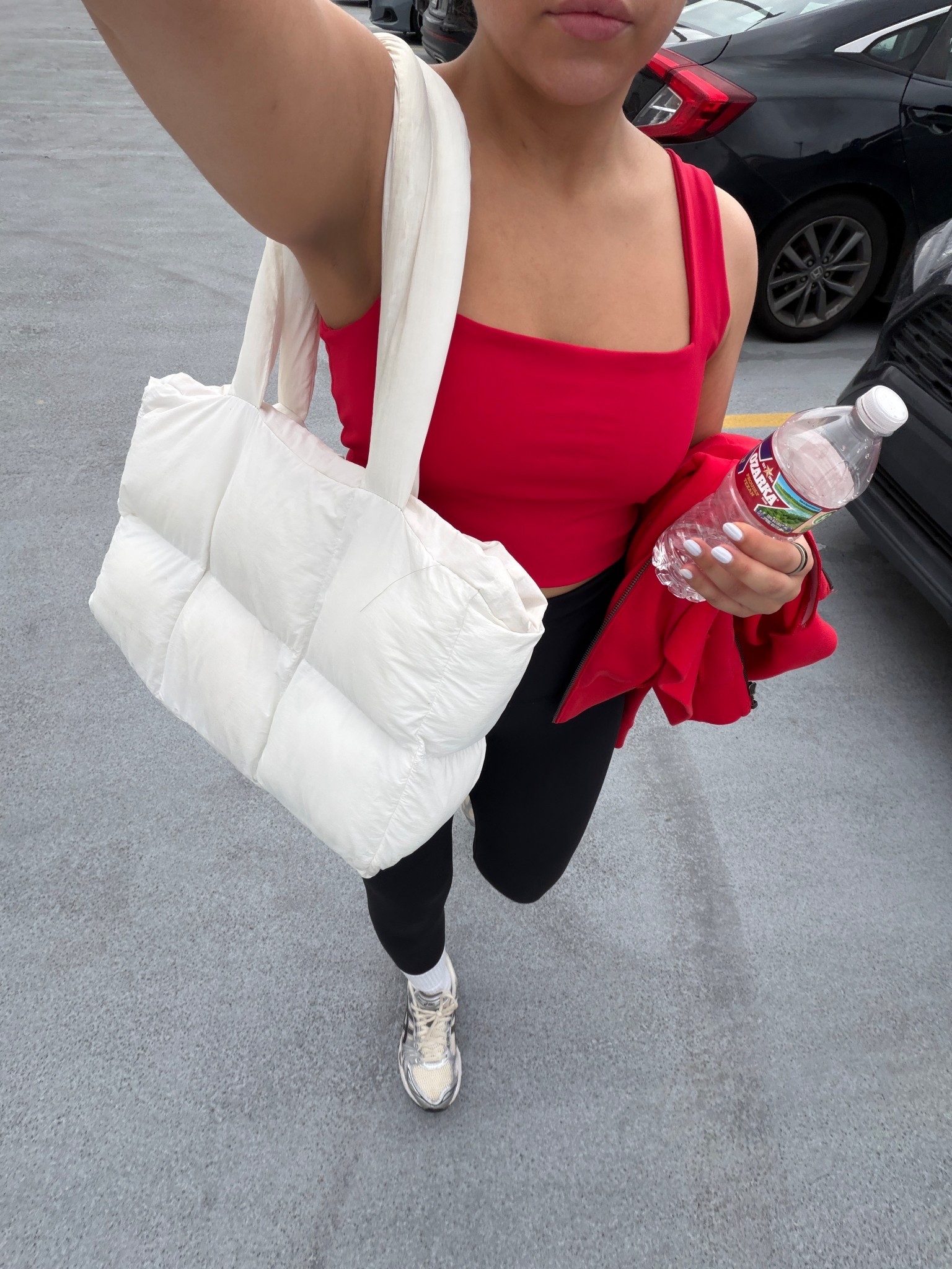 Tank: small
Leggings: medium 
Zip jacket: xs 
Sneakers: 6.5 women 
Puffer tote gym bag 

#LTKgrwm #LTKootd #LTKActive