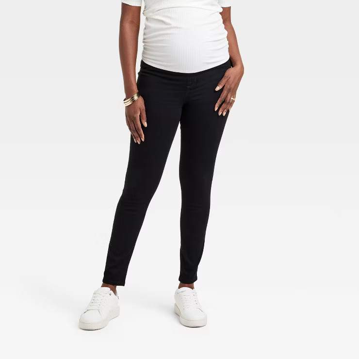 High-Rise Over Belly Skinny Maternity Pants - Isabel Maternity by Ingrid & Isabel™ Black | Target