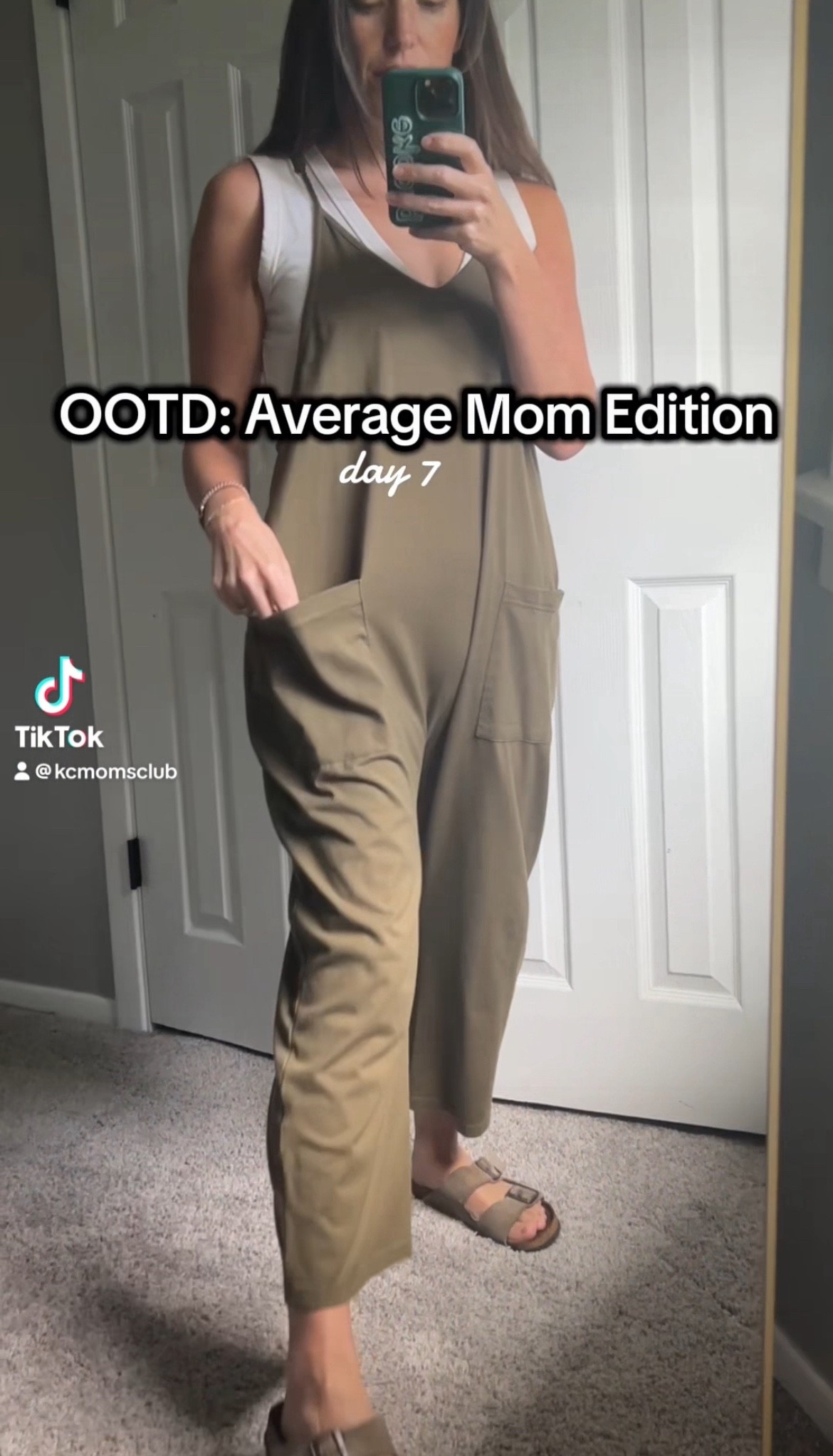 Army green cotton jumpsuit from Amazon layered over a simple tank—my go-to basics always come from Target or Old Navy 🙌 Dressed it down with my tried-and-true Birkenstocks (aka the sandals that never let me down).

Perfect for:
✔️ Travel days ✈️
✔️ Park playdates 👶🏼
✔️ Errands 🛒
✔️ Lounging at home 🛋️

Comfy, practical, and still cute—what more could a mom want?

#LTKStyleTip #LTKFindsUnder50 #LTKSaleAlert