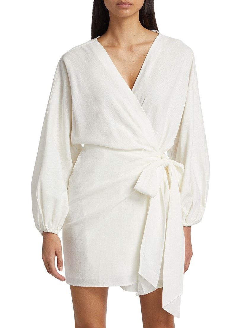 Dolman-Sleeve Wrap Minidress | Saks Fifth Avenue